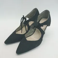 ◇ ORiental Traffic ストラップリボン ポインテッドトゥ パンプス サイズM ブラック レディース E  【1305290021902】