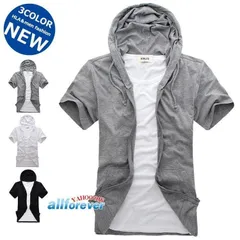 夏用パーカー メンズ パーカー 半袖パーカー ジップパーカー 無地 薄手 はおり フード付き 夏 サマー スポーツ 限定ccmlmsn0829p112