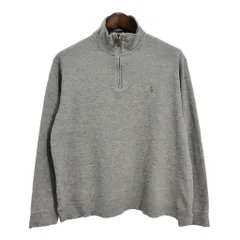 Polo by Ralph Lauren ポロ ラルフローレン ハーフジップ コットンセーター グレー (メンズ L) 中古 古着 T1582