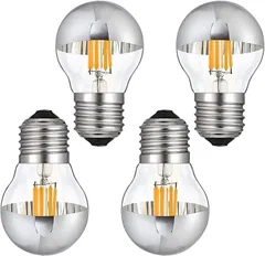 §ｋｌ∞ＬＥＥ＼Ｋｏｒｅｙｏｓｈｉ＼Ｌｉｗｅｉｋｅ KY LEE エジソンクラシック 電球 フィラメント G45 LED 6W白熱電球60W相当 2700K 電球色 装飾電球 おしゃれレトロ カフェ風 E26口金 半分 4個入(LIB-0032)