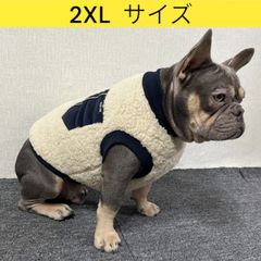 メルカリ フレブル服 フレンチブルドッグ 2XL ポケット ボア 袖なし Tシャツ 冬 イングリッシュブルドッグ  パグ ペット服 犬服 フレブル