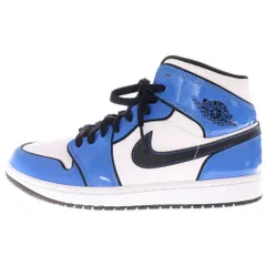 NIKE (ナイキ) AIR JORDAN 1 MID SE SIGNAL BLUE エアジョーダン1 シグナルブルー ミッドカットスニーカー ホワイト/ブルー US8.5/26.5cm DD6834-402