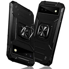 TMUJWS Google Pixel 7A ケース リング 衝撃吸収 耐衝撃 TPU+PCバンパー 二重構造 米軍MIL規格 全面保護カバー 滑り防止 車載ホルダー対応 擦り傷防止 滑り止め 軽量 薄型 グーグル ピクセル 7a カバー 6.1インチ 指 1