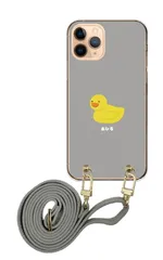 Galaxy S21 5G SC-51B SCG09 ギャラクシーS21 スマホケース スマホショルダー アヒル ワンポイント かわいい レザーベルト ストラップ 調節可能 130cm  カラー06