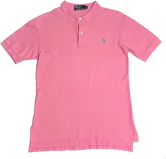 90s ナイガイ製 Polo by Ralph Lauren 半袖鹿の子ポロシャツ ピンク Mサイズ
