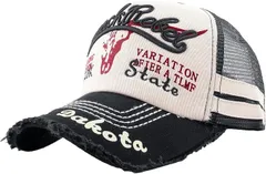 Laquest メッシュキャップ ダメージ アメカジ ベースボールキャップ メンズ/レディース( ブラック,  58.0 cm)