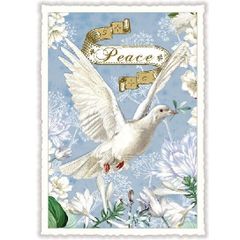 ポストカード  ドイツ 製  ハト  PEACE ラメ グリーティングカード 鳥 鳩　絵はがき 雑貨 小物  パタパタ民族