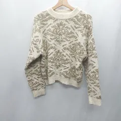 ◇ ⊇ MOUSSY マウジー ラメ 総柄 長袖 ニット セーター サイズF アイボリー系 レディース E  【1412090049873】