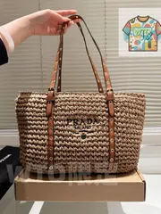 【今日WTO】Prada Raffia Shopping Bag 35cm / プラダ ラフィア ショッピングバッグ 35cm / 送料無料！在庫限定価格-WTO輸入2-VLV90