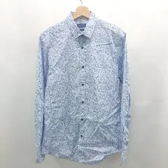 ◇ Θ ZARA MAN ザラ 花柄 長袖 シャツ サイズEUR Ｍ USA Ｍ MEX 40 ライトブルー ネイビー レッド メンズ E  【1506110015631】