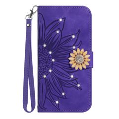 【迅速発送】iphone SE3 SE2 (第3世代/第2世代) iphone 8 / 7 ケース 手帳型 かわいい おしゃれ 花柄 きらきら ラインストーン ひまわり 花 デザイン ストラップ 付き カード 収納 耐衝撃 アィフォン 7/8 / SE 2 S