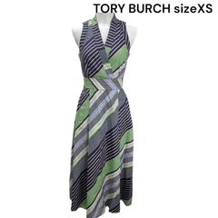 美品 トリーバーチ　TORY BURCH　コットン　カシュクール　ロング　ワンピース　0、XS レディース　S5Q574
