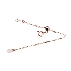 【迅速発送】Petit Jewel YU-NA レディース ネックレスチェーン 簡単 無段階 スライド調節 アジャスター ステンレス 316L 金属アレルギー対応 カットアズキ (ピンクゴールドカラー)