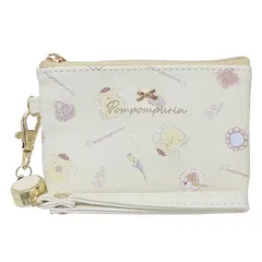 【メール便】ポムポムプリン 定期入れ リール付パスケース サンリオ アルディ ICカードケース 通勤 通学 キャラクター グッズ 