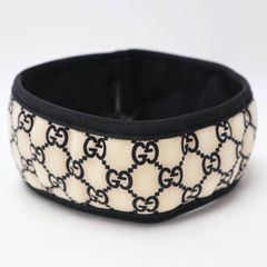 美品 GUCCI グッチ GG ネオプレン ネックウォーマー L ベージュ/ブラック S07-k035