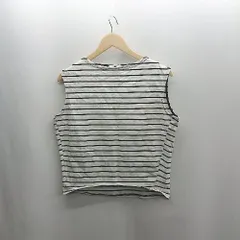 ◇ ⊂ Φ OPAQUE.CLIP オペーク ドット クリップ ボーダー柄 カットソー サイズ38/M ホワイト ブラック レディース E  【1502060031844】