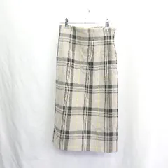 ◇ Θ Mila Owen ミラ オーウェン チェック柄 膝下 タイト スカート サイズ0 ベージュ系 イエロー ブラック レディース E  【1412090018930】