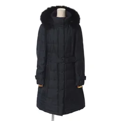 BURBERRY - BURBERRY バーバリー コート サイズ44 ダウンコート ブルーフォックスファー フード ベルテッドコート 裏チェック柄 ブランド古着【中古】20250318/RA3686 BURBERRY バーバリー コート サイズ44 ダウンコート ブルー