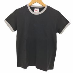 ナイキ NIKE 90S 銀タグ センターロゴ 刺繍 リンガー Tシャツ トリム