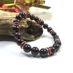 パワーストーン ブレスレット ガーネット 天然石ブレス （レッド）レディース 女性  数珠ブレス 開運 プレゼント ギフト  [9]