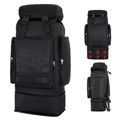 [VENDAGO] 登山 リュック 大容量 リュック 拡張 アウトドア ハイキング 登山用リュックサック 大容量 防災用 多機能 耐震 レディース メンズ 耐久性 旅行 (ブラック（60L-75L))