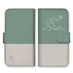 Xperia 1 III SO-51B SOG03 A101SO ケース 手帳型 エクスペリア1 III スマホケース 携帯ケース 月 太陽 月と太陽 タロットカード 韓国 天体 くすみカラー おしゃれ ベージュ バイカラー  スマホカバー カラー04