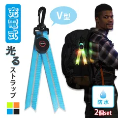 LED ストラップ USB 2本セット USB充電式 充電式 光る 4色選べる ランニング 反射 夜 夜間 ジョギング 散歩 ウォーキング 安全 リフレクター キーホルダー カラビナ 防犯グッズ 目立つ 交通安全 夜間反射 反射ス
