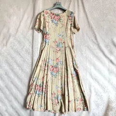 KEITH VINTAGE dress キース　花柄ワンピース　ベージュ　ヴィンテージ　ロングワンピース
