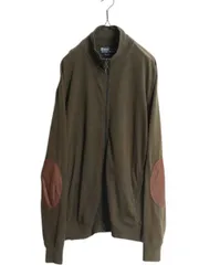 【お得なクーポン配布中!】 00s ポロ ラルフローレン トラック ジャケット メンズ XL オールド ストレッチ ジャージ ブルゾン ハイネック 本革 レザー エルボーパッチ