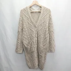 ◇ ⊇◎ GLOBAL WORK グローバルワーク 長袖 ロングニットカーディガン サイズL ベージュ レディース E  【1502030014556】