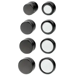 【在庫処分】12mm(４ペア８点セット) 10mm 8mm 6mm アクセサリー ファション 両耳 片耳 シンプル ボディピアス 軟骨ピアス ノンホール ステンレス ピアス ピアス ブラック マグネット メンズ Aroncent