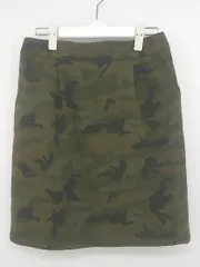 ◇ chocol raffine robe ショコラフィネローブ 迷彩 カモフラ 膝丈 スカート サイズL カーキ レディース P  【1212230007790】のサムネイル
