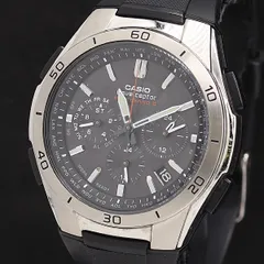 稼働 カシオ ウェーブセプター WVQ-M410 電波ソーラー クロノグラフ ブラック文字盤 メンズ腕時計 2000000 NSK MST