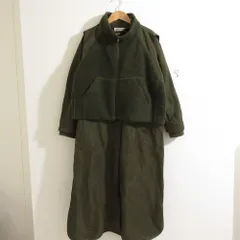 美品 23AW SUM1 STYLE スミスタイル ボアベスト付き馬刺しゅうコート セット EAZ5032108A0001 F グリーン カーキ レディース 古着 中古 USED