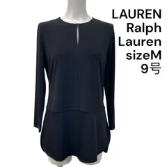◆ローレン ラルフローレン LAUREN チュニック カットソー 長袖 黒 ブラック M、9号 レディース S5U234のサムネイル