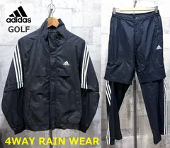 アディダス ゴルフ 4WAY レインウェア 上下セットアップ 黒白 adidas GOLF テーラーメイド 雨具 レインスーツ