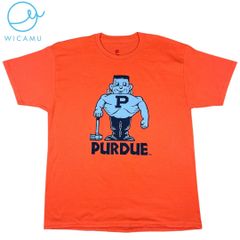 USA古着 Hanes Purdue Pete Tシャツ L オレンジ パデュー大学 ヘインズ 公式 カレッジロゴ 50/50 ビッグプリント