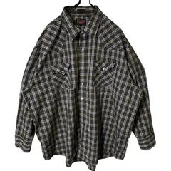 オーバーサイズ チェック 2XL ブラウン アメカジ シャツ メンズ 古着 長袖