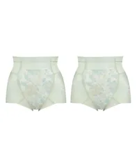 [ウイング/ワコール] ガードル 2枚セット ウエストのハミ肉すっきりカバー おなか押さえ ヒップアップ 吸汗速乾 【ハミデンヌ】 ショート丈 セット KQ5585 レディース ME 76