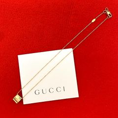 극 미품 GUCCI 구찌 GG 아이콘 목걸이 K18 옐로우 골드 펜던트 초커 액세서리 골드 1028b