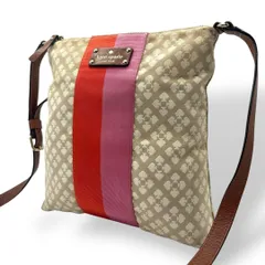 美品 604 ケイトスペード ショルダーバッグ 総柄 赤 ピンク ベージュ