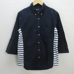 G■ビームス/BEAMS HEART 七分袖BDシャツ【M】紺/men's/110【中古】■