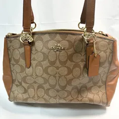 【送料無料】COACH/コーチ/ハンドバッグ/ミニトートバッグ/F58291/シグネチャー/ブラウン×ベージュ/中古品