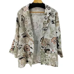 ユーズドフルギ USED古着 {{COPY CATS}} MADE IN USA ボタンレス花柄テーラードジャケット レディース import：M 