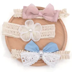 【在庫処分】赤ちゃん ヘアバンド へアバンド キッズ コットン リボン 3本セット ベビー ヘアアクセサリー 髪飾り 髪留め カチューシャ 花 BIANHUAN かわいい 出産祝い 誕生日 プレゼント