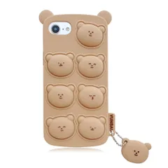 【数量限定】シリコン ケース かわいい 兼用 ディズニー [2020型] キャラクター くまちゃん SE2 立体効果 iPhone 耐衝撃 iPhone 傷防止 レンズ保護 iPhone7 ソフト iPhone8 携帯カバースマホケース [2022新型] (i