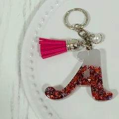 イニシャルキーホルダー レジン P-1 「A」