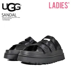 UGG (アグ)  W GOLDENGLOW SLIDE (ウィメンズ ゴールデングロウ スライド) レディース 厚底 スライド サンダル 夏 旅行 ビーチ 海 プール アウトドア キャンプ カジュアル ストリート 普段使い ブラック 1167430-BLK