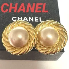 シャネル　CHANEL　イヤリング　GP　フェイクパール　ヴィンテージ　ゴールド