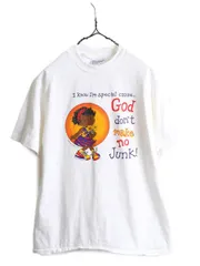 【お得なクーポン配布中!】 90s USA製 キャラクター メッセージ プリント Tシャツ レディース M